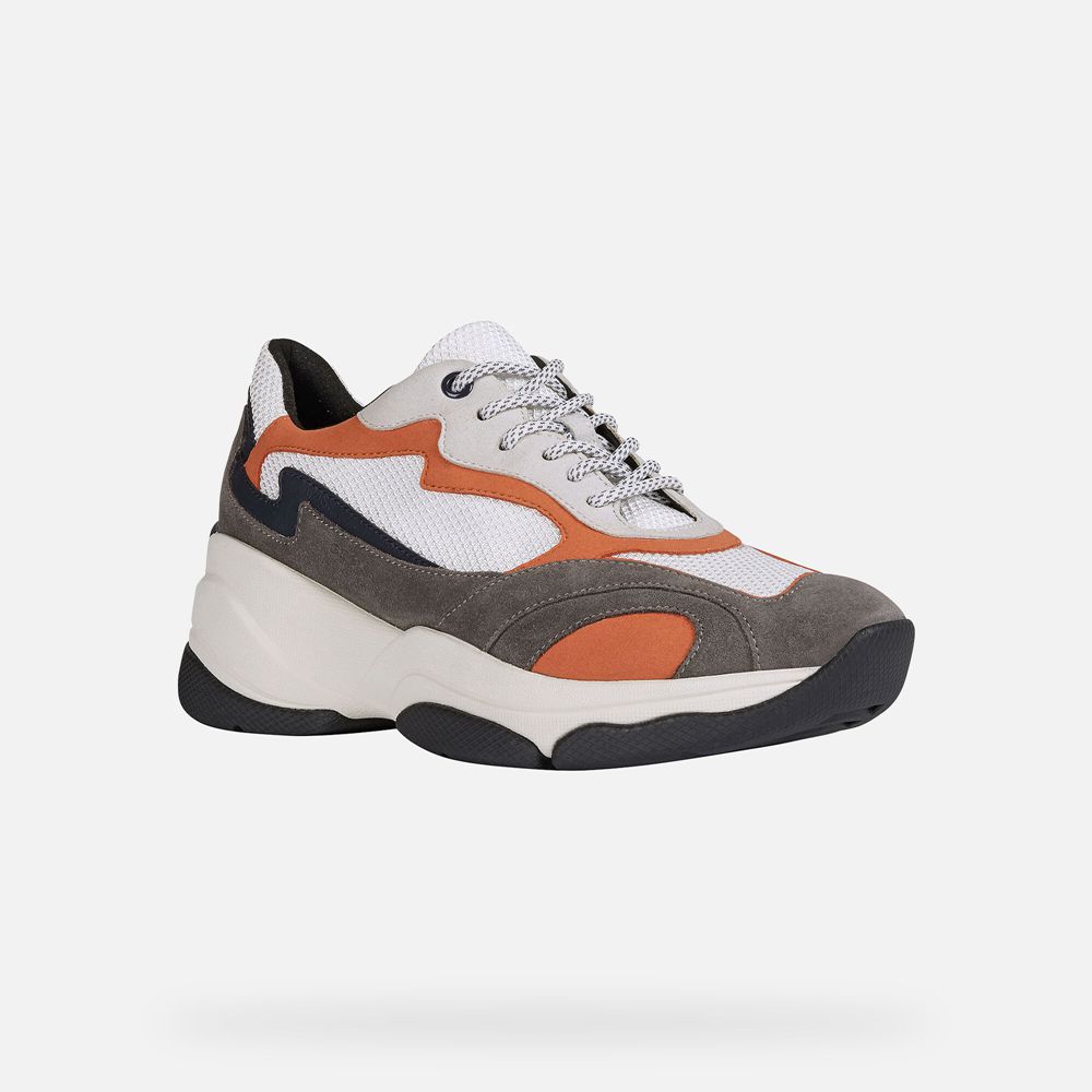 Geox Bayan Spor Ayakkabı Koyu Gri/Beyaz - Kirya - XIO-695403